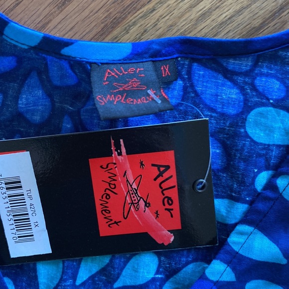 Alller Simplement NWT Cotton Tunic Top 1XL - Picture 2 of 5